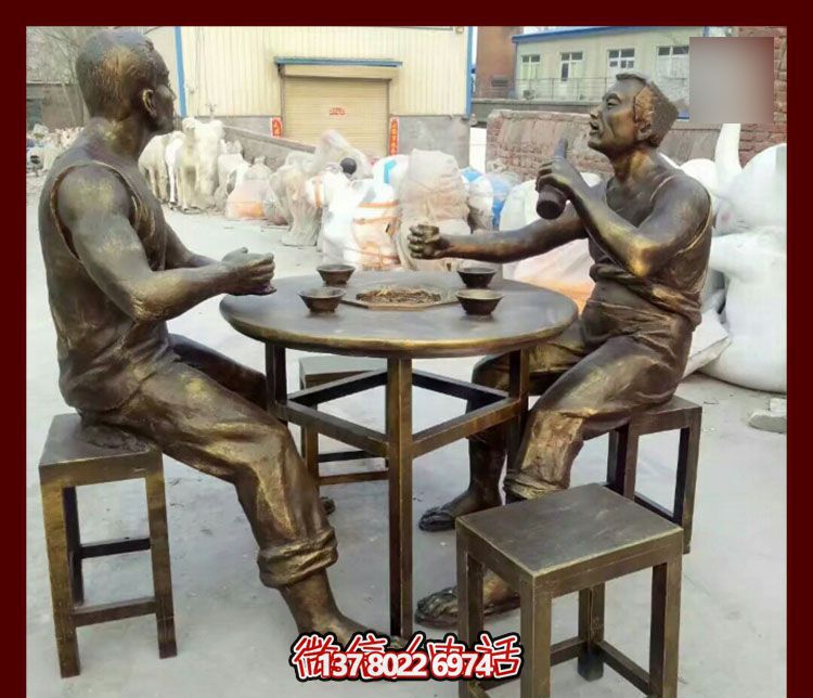 傳承文化，融入雕塑，銅雕人物給你一個古典的庭院別墅