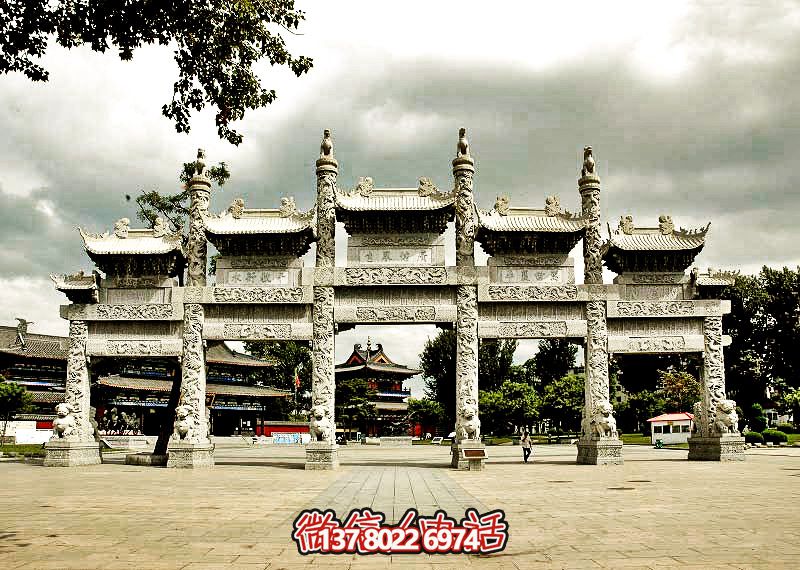 五門浮雕牌坊，美化大型景區廣場