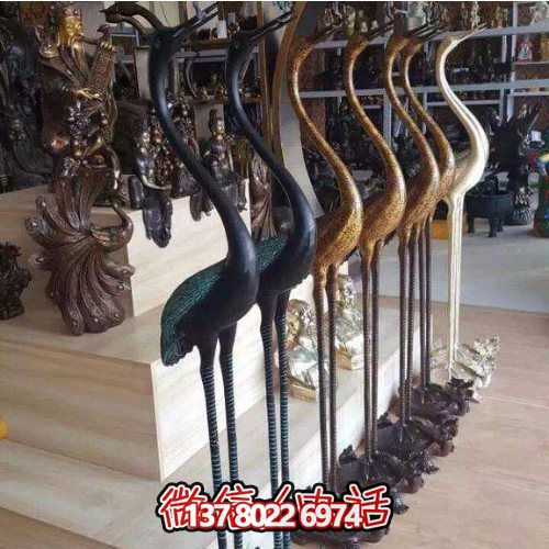 精美銅雕擺件，裝飾園林景區的丹頂鶴雕塑