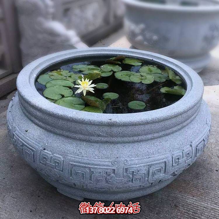 仿古大理石石雕魚(yú)缸，用藝術(shù)裝點(diǎn)你的生活