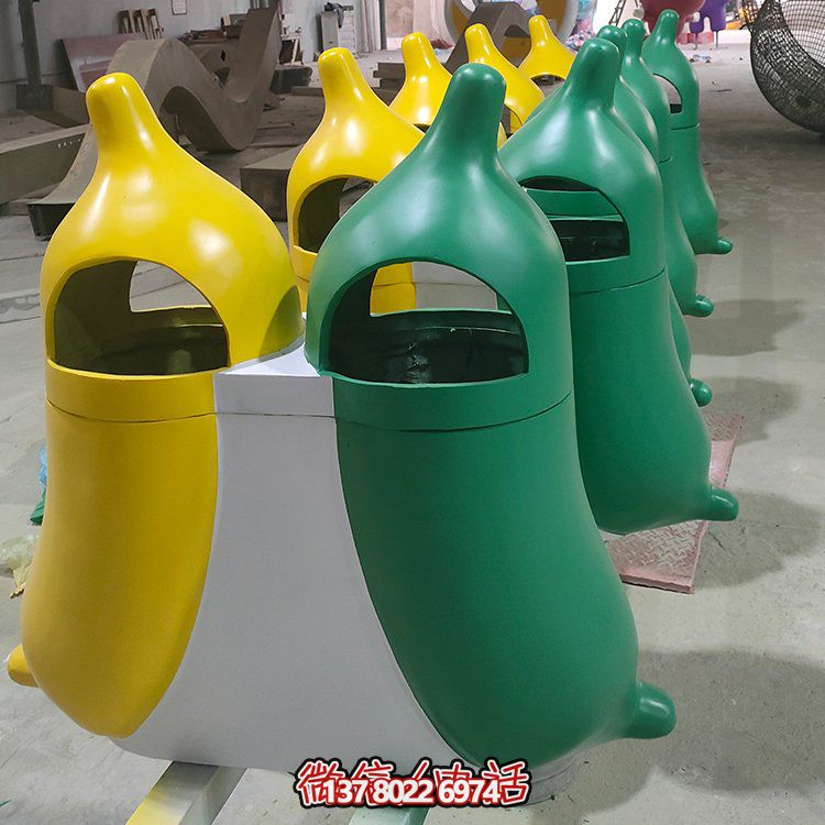 創意玻璃鋼垃圾桶，家庭園林裝飾擺件