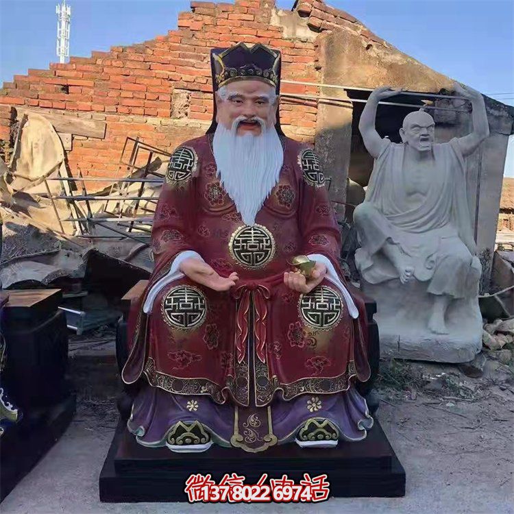 玻璃鋼彩繪財神雕塑，為景區(qū)寺廟供奉