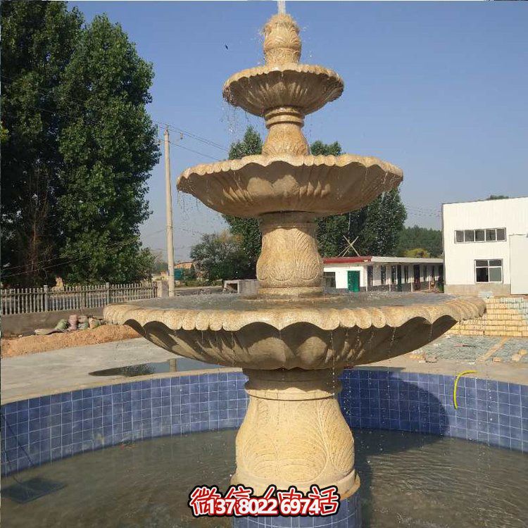 花崗巖噴泉流水擺件，給你不一樣的戶外廣場園林景觀雕塑