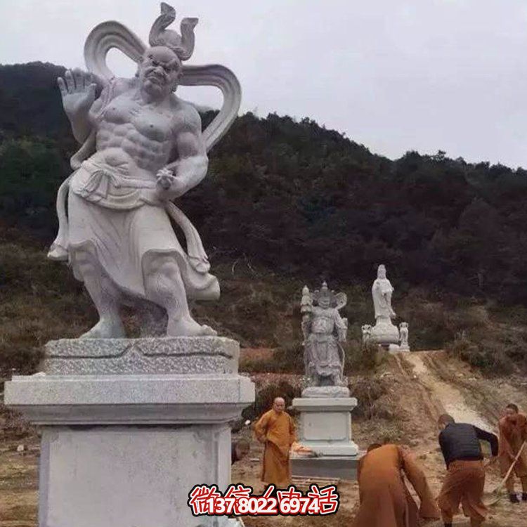 精美大理石景觀雕塑，體現四大金剛之美