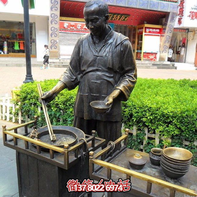 仿銅人物玻璃鋼小吃，給你無(wú)與倫比的景區(qū)體驗(yàn)