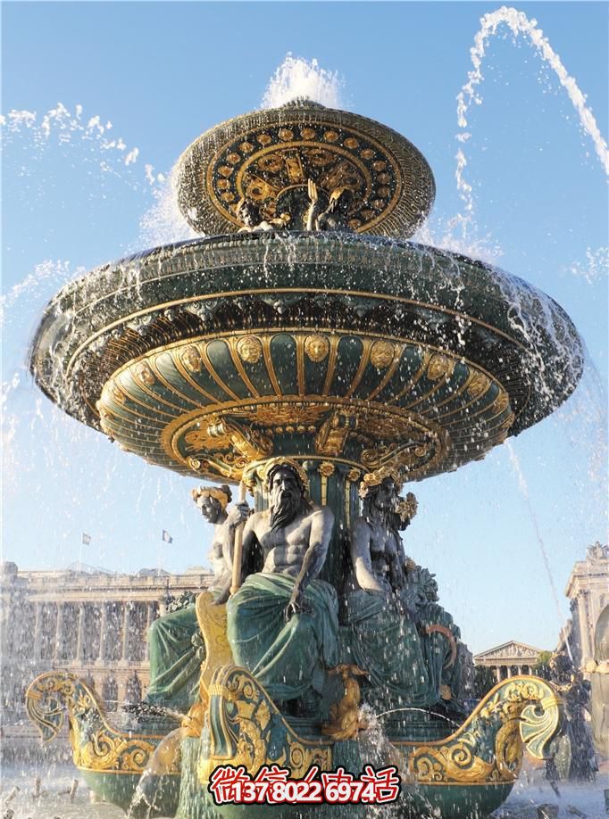 精美歐式西方人物彩繪漆金噴泉青銅雕塑 精美歐式西方人物彩繪漆金噴泉青銅雕塑