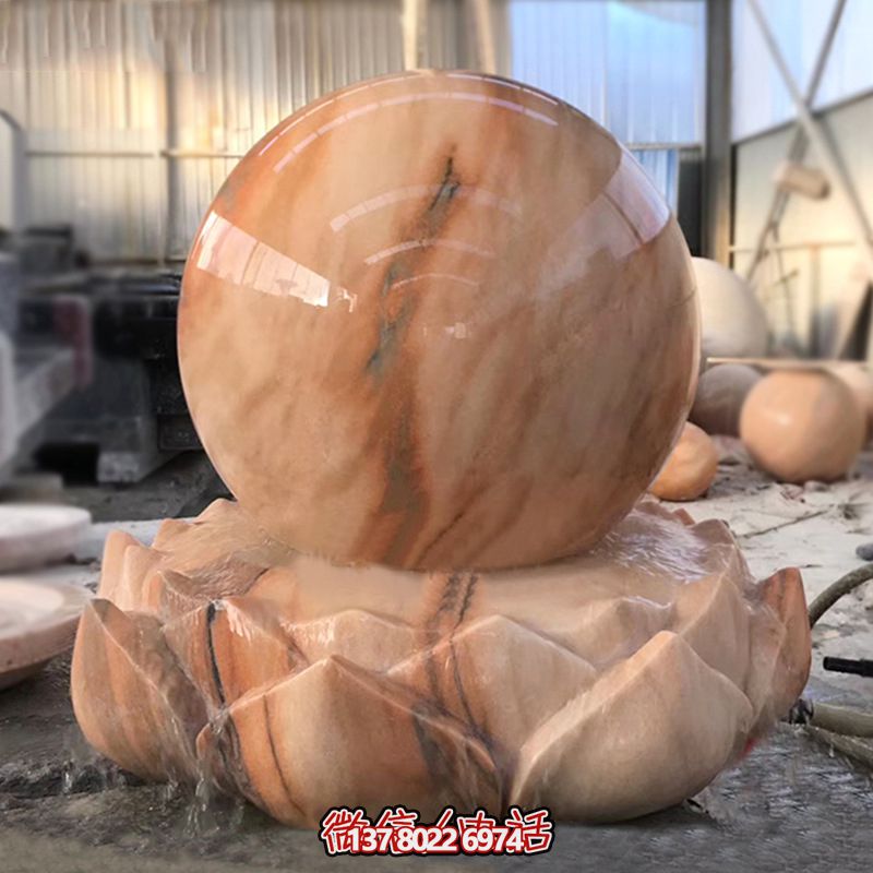 企業(yè)廠區(qū)晚霞紅財風水球雕塑