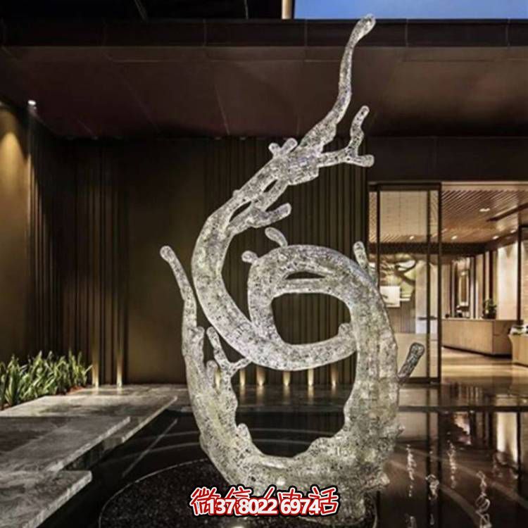 不銹鋼浪花雕塑，創意廣場裝飾