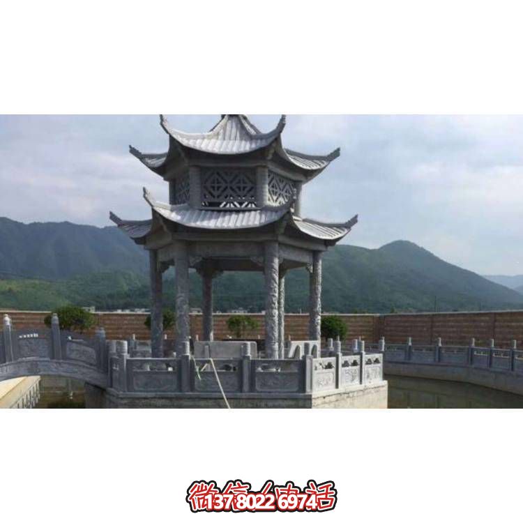 精美大理石雕塑涼亭，把藝術與實用完美結合