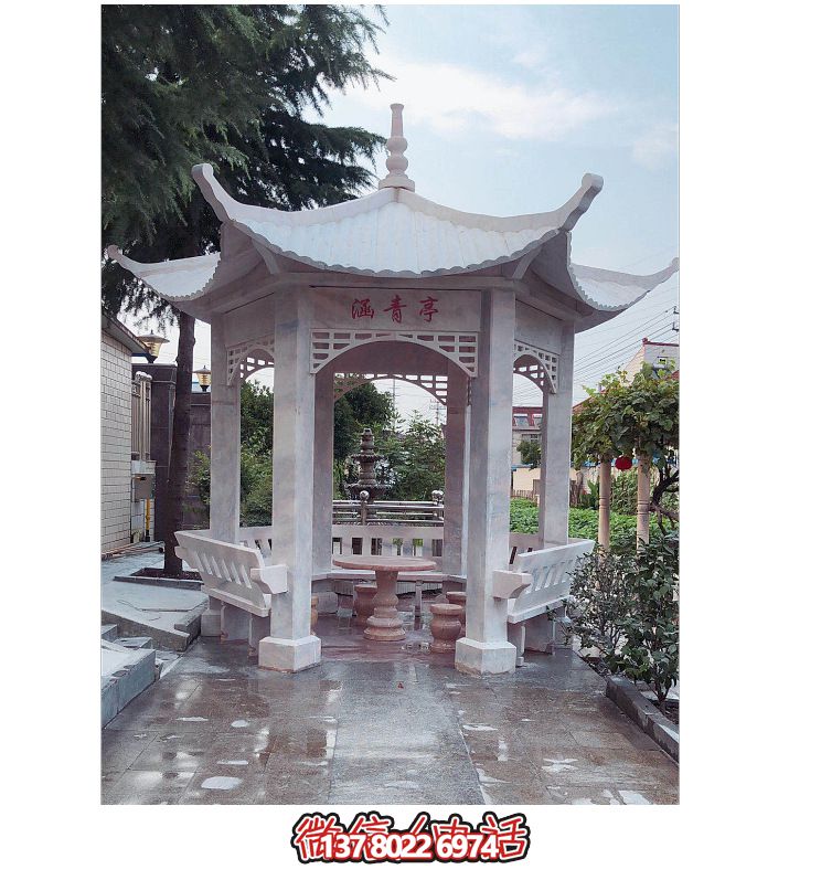仿古大理石涼亭，美化花園景觀