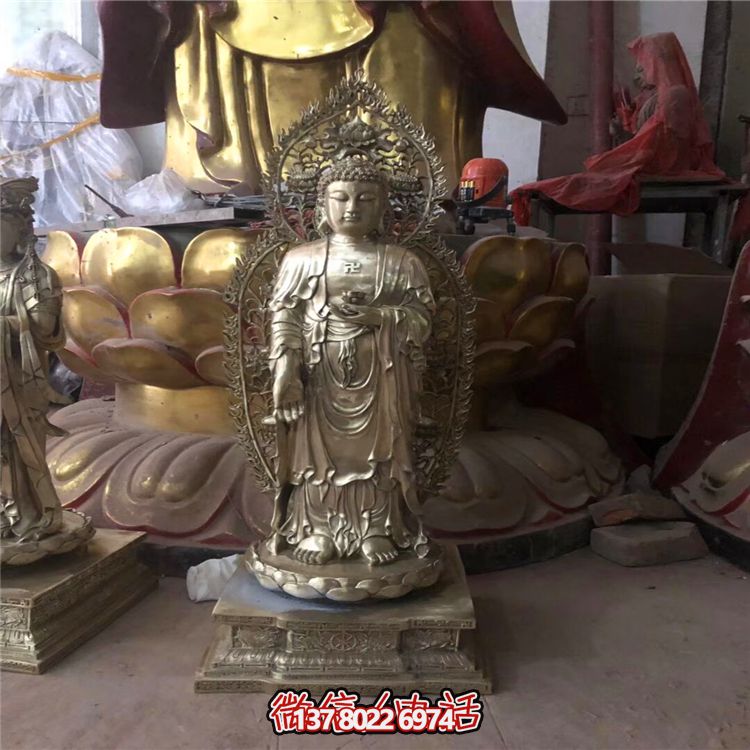 景區仿銅佛像三圣雕塑 景區仿銅佛像三圣雕塑