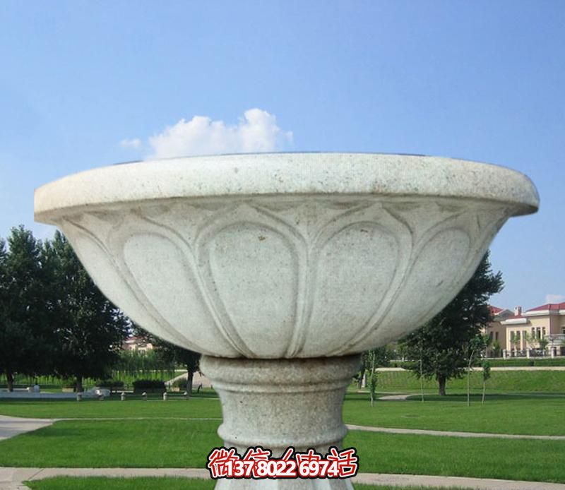 大理石花缽戶(hù)外景觀大型擺件花盆雕塑