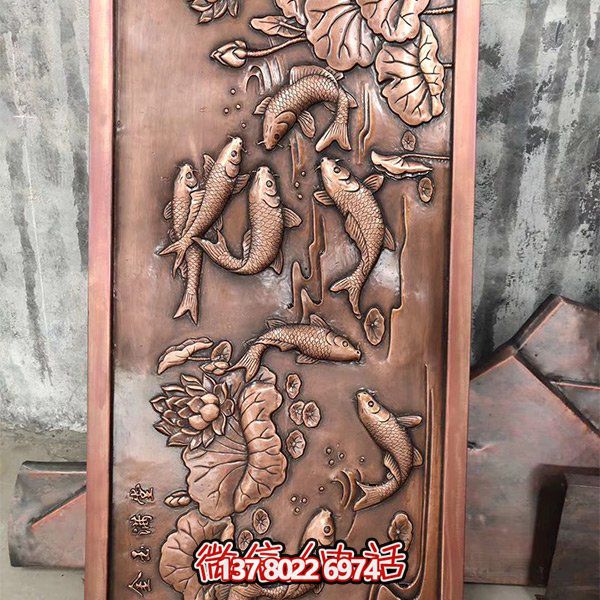 庭院室內(nèi)創(chuàng)意浮雕影壁壁畫銅雕擺件