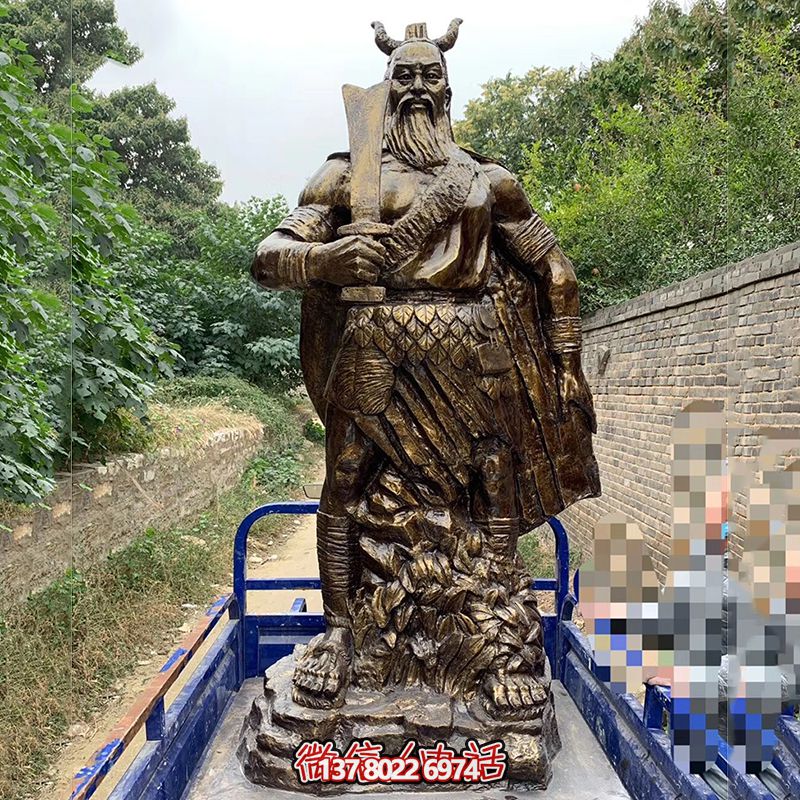 公園廣場擺放鑄造玻璃鋼仿銅炎帝神農氏雕塑 公園廣場擺放鑄造玻璃鋼仿銅炎帝神農氏雕塑