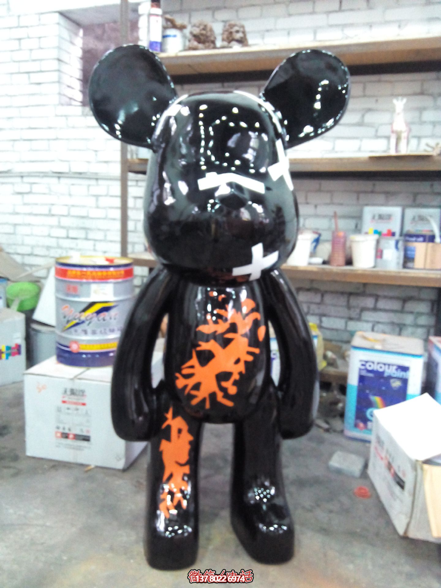 酒店商場(chǎng)潮流彩繪玻璃鋼熊雕塑 酒店商場(chǎng)潮流彩繪玻璃鋼熊雕塑