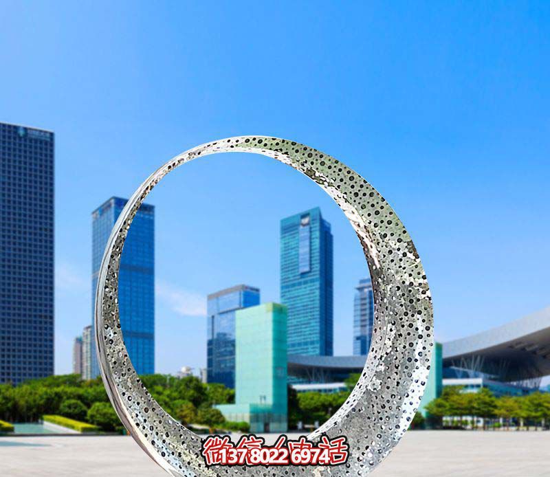 公園創意不銹鋼鏤空城市抽象圓環雕塑 公園創意不銹鋼鏤空城市抽象圓環雕塑